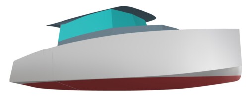 3D modelling and stability calculations for 28ft new build electric motor boat for KAARNA BOATS