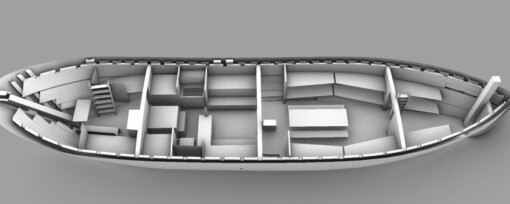 New general arrangement for refitted sailing cargo vessel for THE NEW DAWN TRADERS