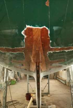 New rudder, horn timber repairs & teak decking work for RIMITO MARIN