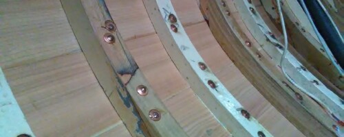 Planking & frame repairs on 30ft classic cutter for BEN HARRIS & CO