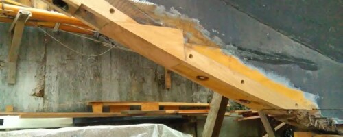 Planking & frame repairs on 30ft classic cutter for BEN HARRIS & CO