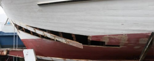 Planking repairs on 15m water taxi boat