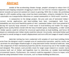 Preliminary design of 20m coastal cargo schooner for sustainable trading initiatives - Abstract
