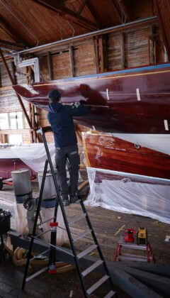 Repairs on classic 8mR yacht for RUISSALON TELAKKA - ÅBO BÅTVARF