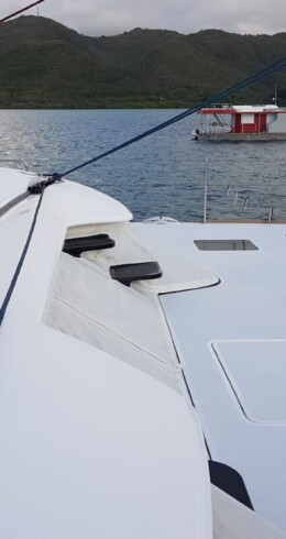 Self-tacking staysail system for Ocean Explorer 72 sailing catamaran for OQS - OCEAN QUALITY SYSTEMS