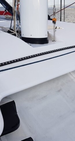 Self-tacking staysail system for Ocean Explorer 72 sailing catamaran for OQS - OCEAN QUALITY SYSTEMS