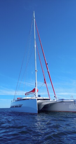 Self-tacking staysail system for Ocean Explorer 72 sailing catamaran for OQS - OCEAN QUALITY SYSTEMS